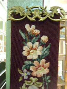 LOVELY VINTAGE NEEDLEPOINT PETIT POINT BELL PULL  
