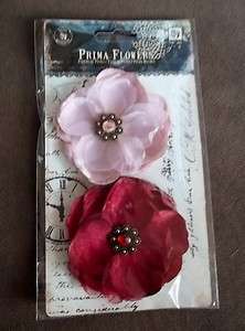 Prima Flowers Fleur De Lys Chorale  2 Pieces Pink and Red   T118A 