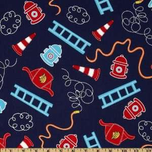   To The Rescue Allover Navy Fabric By The Yard Arts, Crafts & Sewing