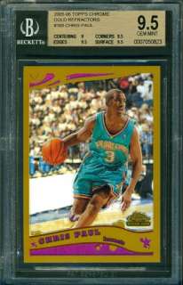 CHRIS PAUL 2005 TOPPS CHROME GOLD REFRACTOR #/99 ROOKIE RC BGS 9.5 
