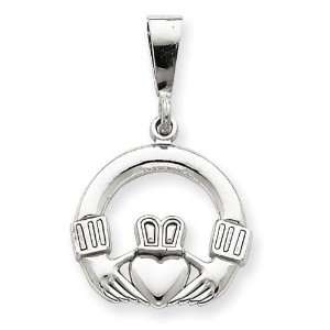  Claddagh Charm in 14k White Gold: Jewelry