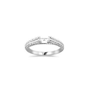 Engagement Ring Setting   18K White Gold Engraved Cathedral Setting 3 