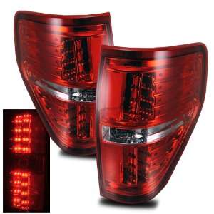  09 11 Ford F 150 Red/Clear LED Tail Lights: Automotive