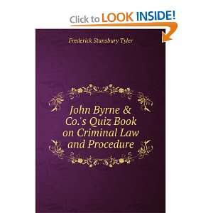   Book on Criminal Law and Procedure Frederick Stansbury Tyler Books