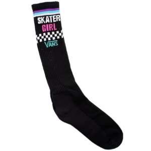  Vans Shoes Skater Girl Checker Knee High Socks BLACK 