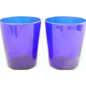   of 2 Libbey Double Old Fashioned Cobalt Blue Glasses