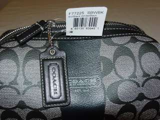 New COACH Signature Black White Travel Kit Bag F77225  