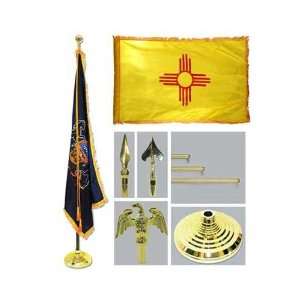  New Mexico 4ft x 6ft Flag telescoping Flagpole Base and 