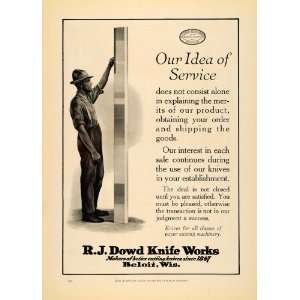  1921 Ad R J Dowd Knife Works Cutting Knives Beloit WI 