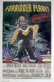 Forbidden Planet Movie Poster Vintage Look Robot  