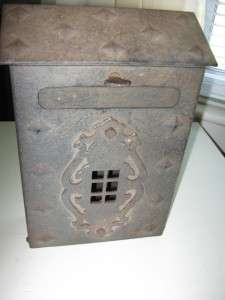   & crafts mission cast iron mail box hinged door and letter slot nr
