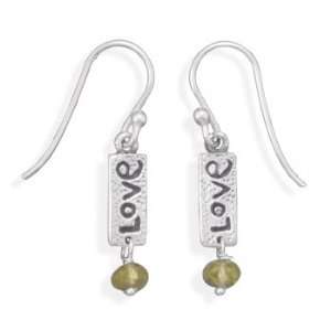  Sterling Silver Oxidized Love Drop Earrings: Jewelry