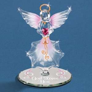  God Loves You Angel Glass Figurine Jewelry