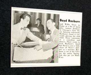 Boyd Raeburn & Willie Shore Chez Paree chicago 1942 pic  