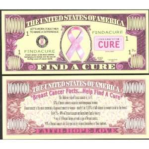  Find a Cure Breast Cancer MILLION DOLLAR Novelty Bill 
