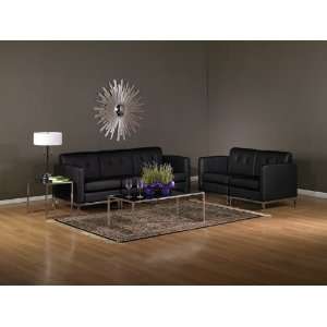   Contemporary Modern Leatherette Sofa Set, AX WAL S8