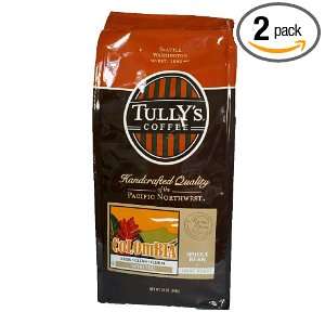 Tullys Coffee Colombian, Whole Bean, 12 Ounce Bags (Pack of 2)