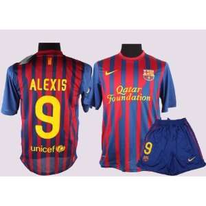  Barcelona 2012 Alexis Home Jersey Shirt & Shorts Size S 