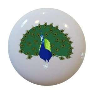  Peacock Ceramic Cabinet Drawer Pull Knob 