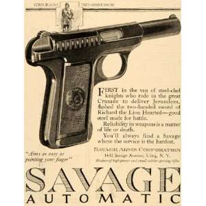 1918 Ad Caliber Sporting Rifles Savage Arms Automatic   Original Print 