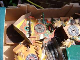 Old Vintage Cuckoo Clock parts including cuckoo weights spare repair 