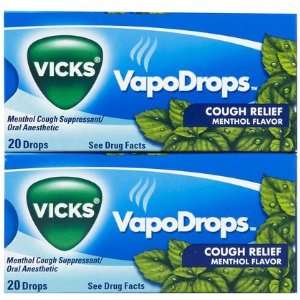  Vicks Cough Relief VapoDrops, Menthol, 2 ct (Quantity of 4 