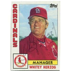 Whitey Herzog Autographed 1984 Topps Card Sports 