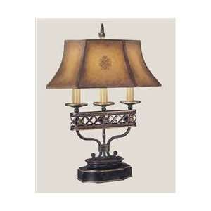   Celtic Green Chateau Rustic / Country Three Light Table Lamp from th