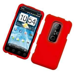  Red Texture Hard Protector Case Cover For HTC EVO 3D Shoot 