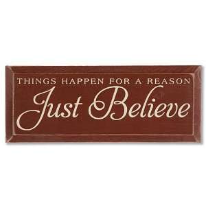  Exclusive Rustic Red Distressed Wood Just Believe Sign 