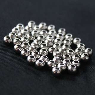 925 STERLING SILVER SEAMLESS SMOOTH STOPPER ROUND SPACER BEADS JEWELRY 