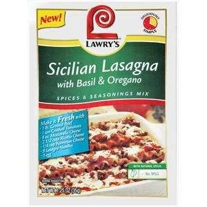 Lawrys Sicilian Lasagna Spices & Seasonings Mix, 1.25 oz (Pack of 6 
