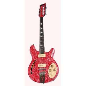    String Semi Hollow Electric Guitar Red Pearloid Musical Instruments