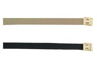   Gold Open Face Buckle Solid Color Military Web Cotton Belt  