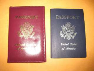 Passport Cover Burgundy Genuine Leather Thin Holder Travel Id License 