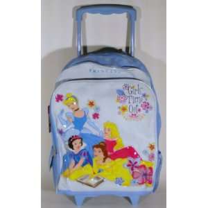   Four Princesses Baby Blue Large Rolling Backpack: Office Products