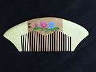 NATURAL WOOD COMB S/HAND PAINTED FLOWERS   CUTE! NEW!