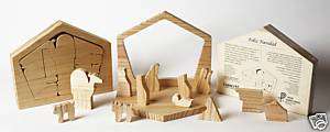 Handmade Wood Creche Puzzle Christmas Nativity Fabretto  