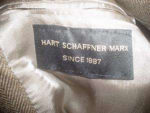 Hart Schaffner Marx brown herringbone sport jacket 43R  