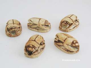 10 Rare Egyptian Ceramic Stone Scarabs Lucky Charm #795  