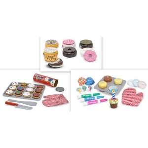   & Bake Cookies, Bake & Decorate Cupcakes, & Wooden Doughnuts 3 Sets