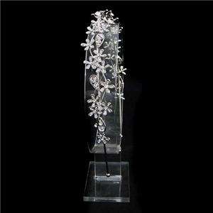   Flower Drop Head Band Tiara Swarovski Crystal Crown VTG Style  