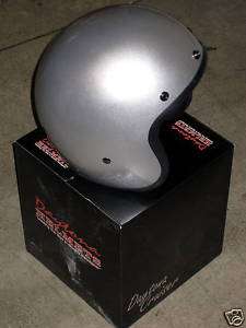Silver metallic 3/4 helm Daytona cruiser motorcycle helmet Small 60s 