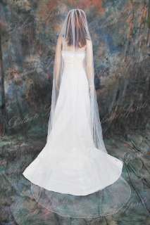 1T White Pearl Edge Bridal Wedding Veil Cathedral  