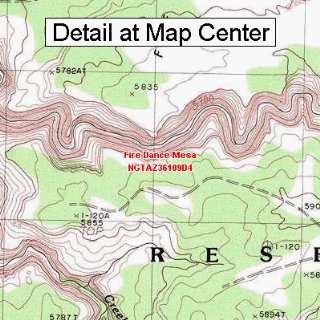 USGS Topographic Quadrangle Map   Fire Dance Mesa, Arizona (Folded 