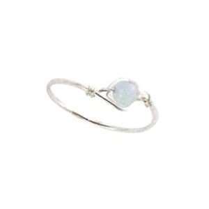  STERLING SILVER WIRE RING WITH AVENTURINE BEAD SIZE 5 