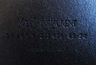 YSL Yves Saint Laurent Womens Logo Belt Black Leather, New Authentic 