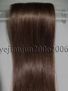 16BEST QUALITY REMY CLIP IN HUMAN HAIR EXTENSIONS,MEDIUM BROWN #4,70g 
