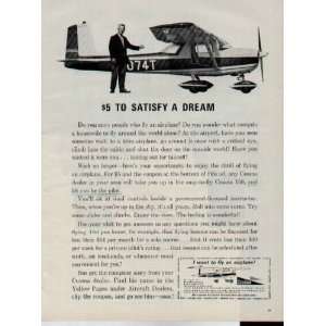  $5 To Satisfy A Dream.  1965 Cessna Flite Training Ad 