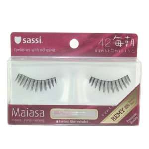  Sassi False Eyelashes 100% Human Hair, Free Glue #42 